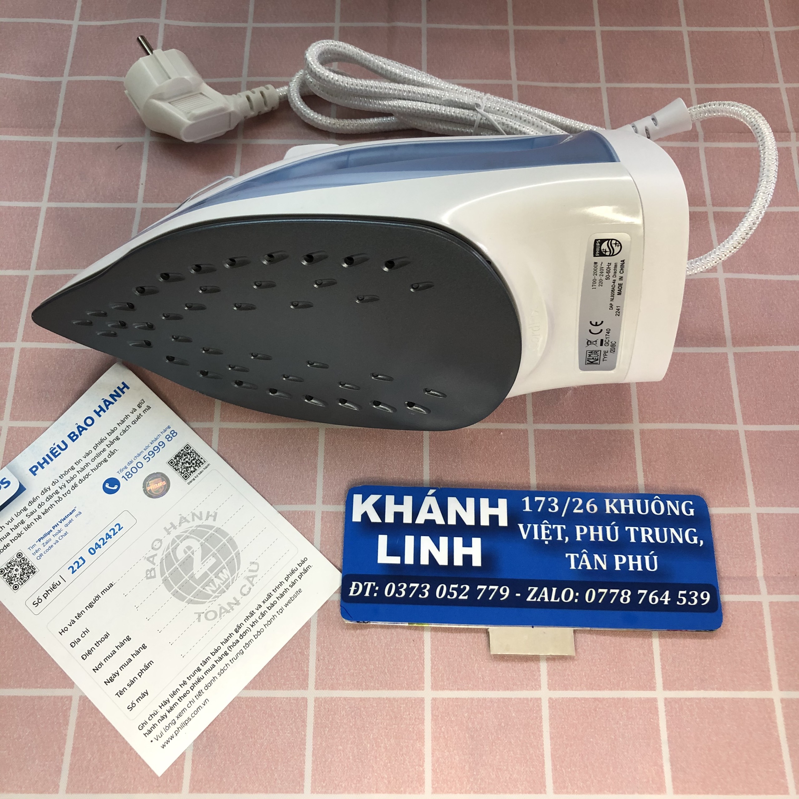 (Ảnh thật) Bàn ủi hơi nước Philips GC1740/20 2000W