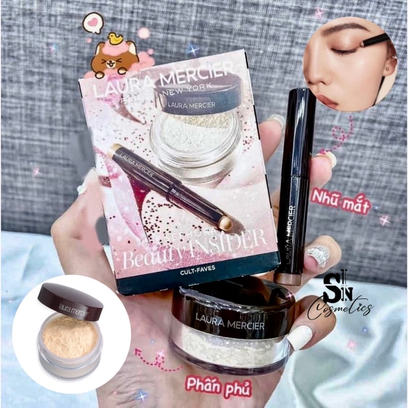 SET PHẤN PHỦ LAURA MERCIER 5g + KÈM NHŨ MẮT 1g