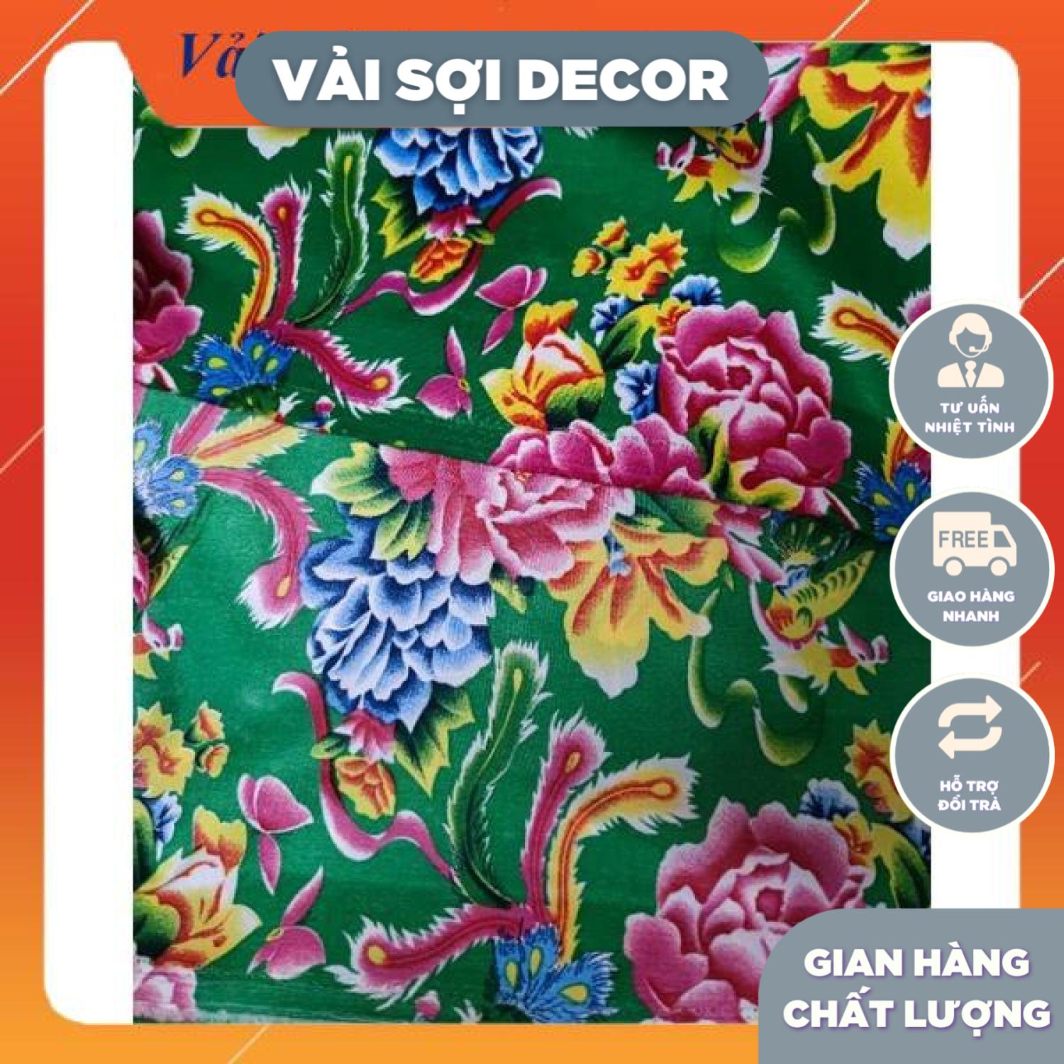 Vải con công màu xanh lá trang trí (khổ 1,6m)