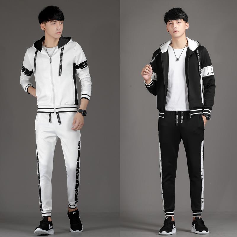 [Freeship MAX] Bộ Quần Áo Nỉ Thu Đông Nam Dài Tay Khóa Kéo Mũ Trùm Đầu Họa Tiết Sao Nhỏ Phối Dây Chữ Phong Cách Trẻ Trung Thời Trang Rich Man MEN QA 049