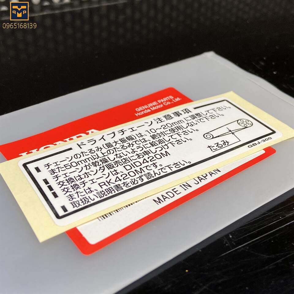 [HCM]Tem chắn xích (tem carte) Cub CD50 CD90 NSR50