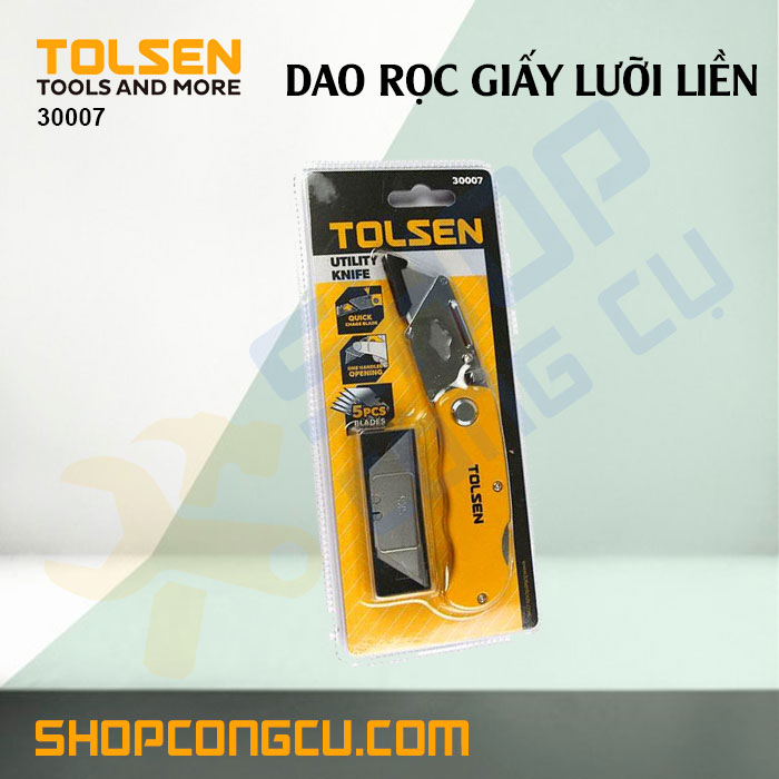 Dao rọc giấy lưỡi liền kèm 5 lưỡi Tolsen 30007