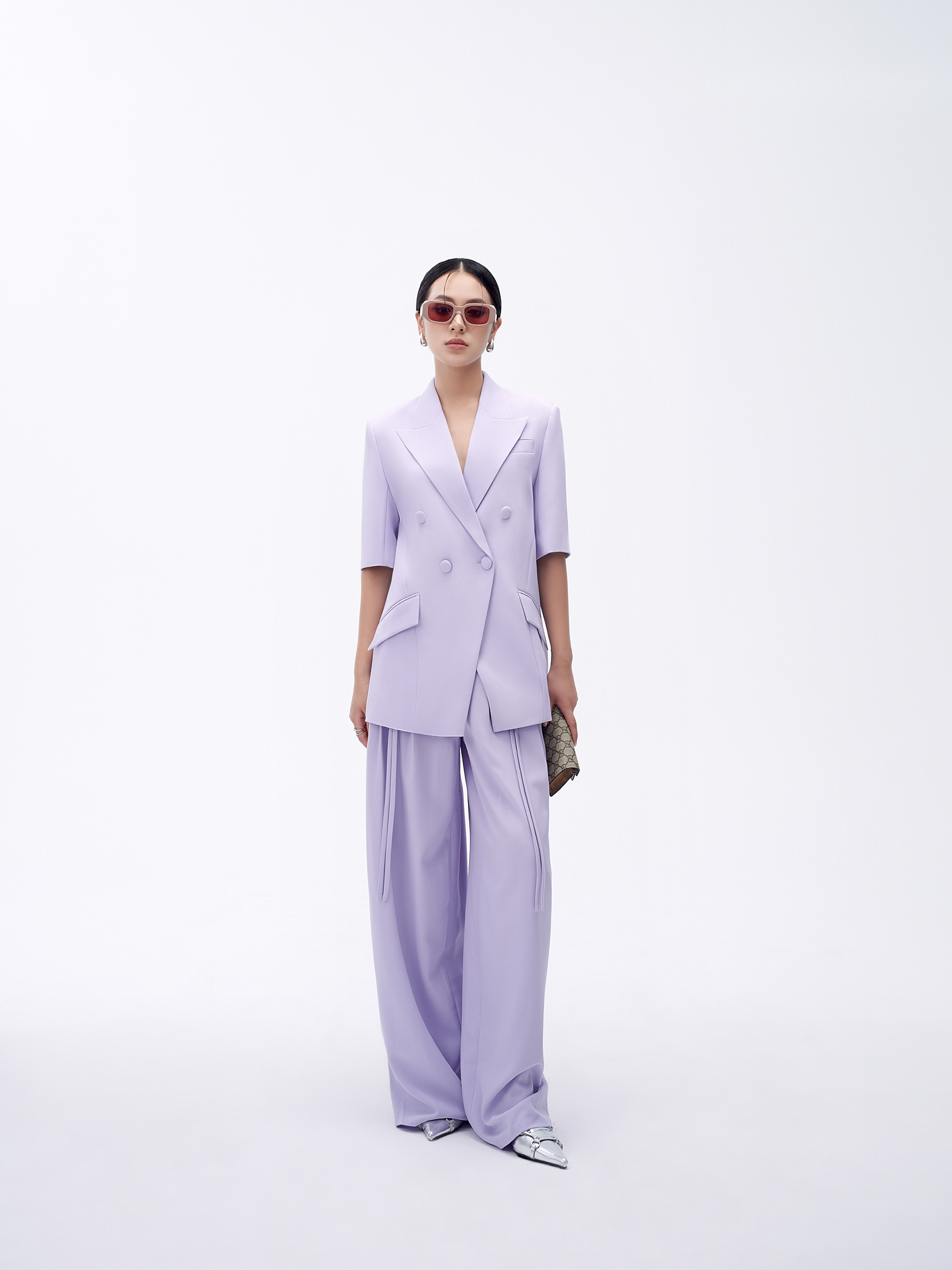 Quần thời trang ống rộng cạp cao - ESTHER STUDIOS - Mega Pants - Violet