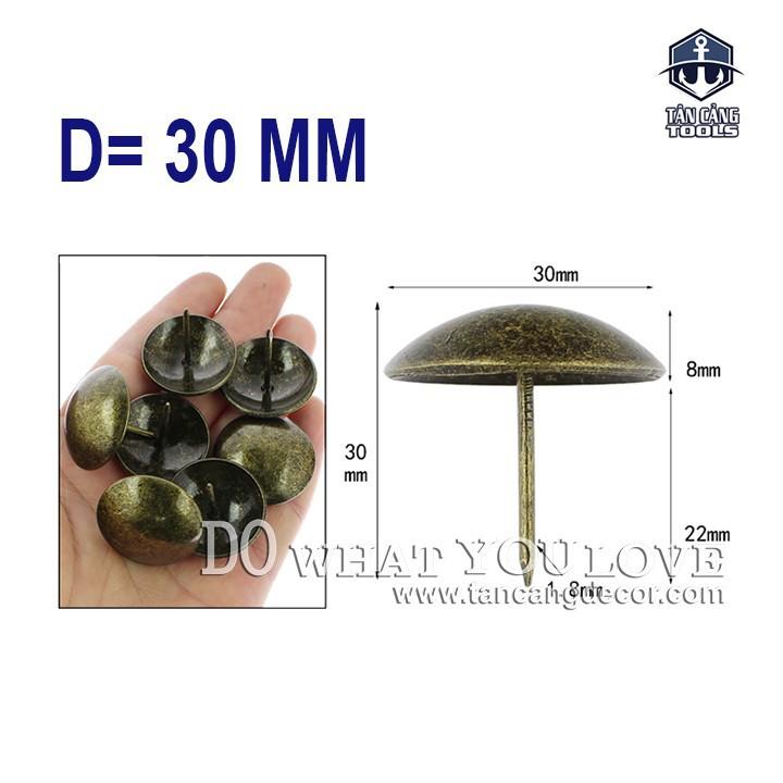 Bộ 10 Đinh Dù Màu Đồng D 30mm