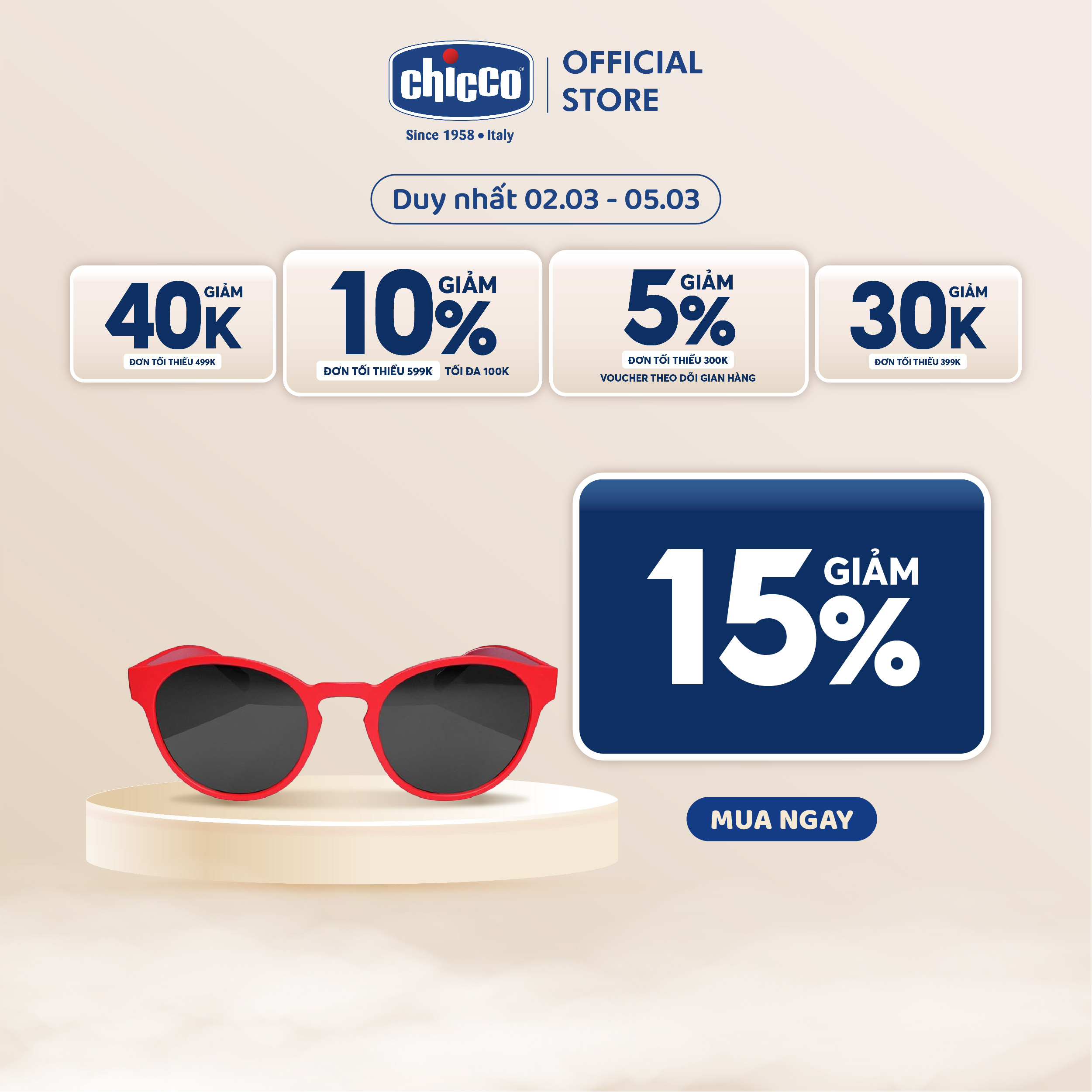 Kính mát chống tia UV cho bé Chicco 36M+
