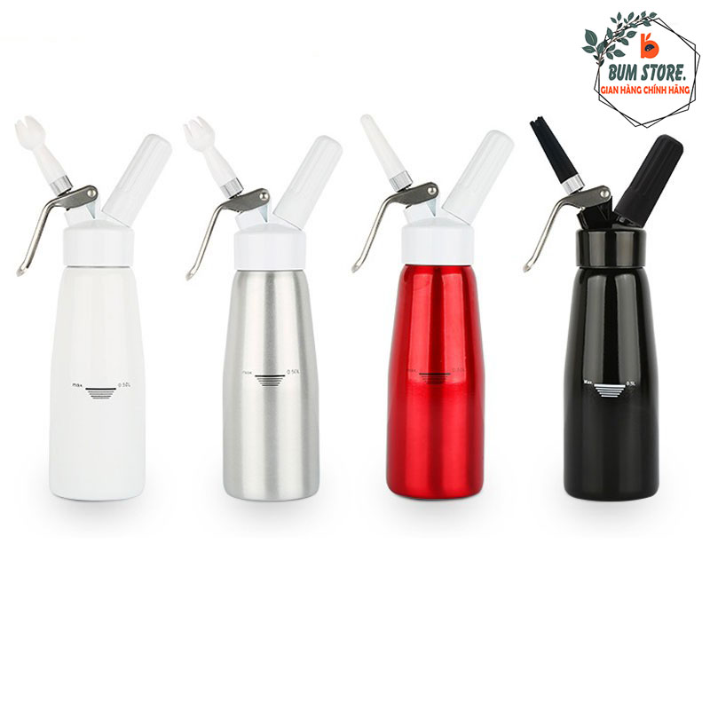Bình làm kem tươi dạng xịt, bình xịt kem tươi 500ml BUMSTORE