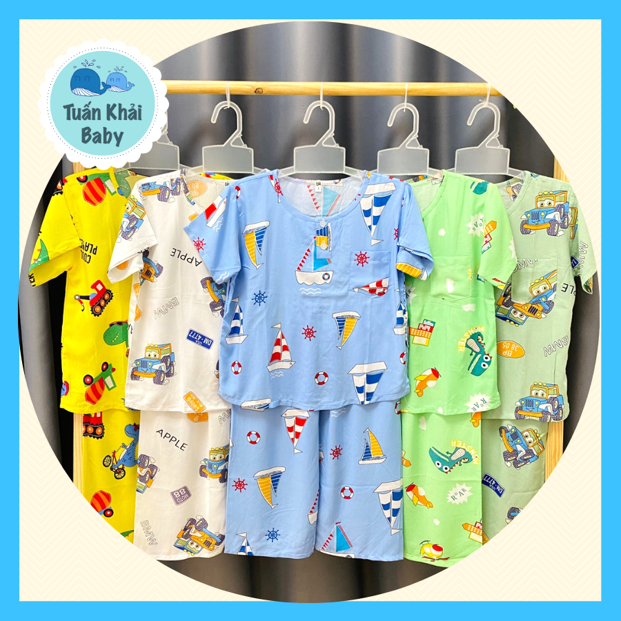 Combo 5 bộ quần áo tole lanh bé trai | mẫu tay ngắn quần dài cài 2 nút trước |size 3-12 cho bé 9-35kg| chất vải tole lanh 2 da loại 1 mềm mịn mát cho bé trai| hàng việt nam | đồ bộ bé trai |quần áo trẻ em| đồ tôn trẻ em