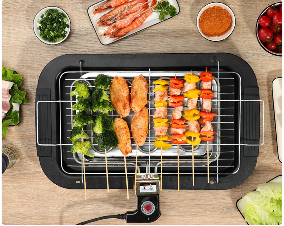 Bếp nướng bbq không dầu, bếp nướng điện không khói hàn quốc, bếp nướng không khói, dã ngoại tiệc nướng nhanh chóng tiện lợi bếp nướng thịt không dính, không dầu bảo hành 12 tháng