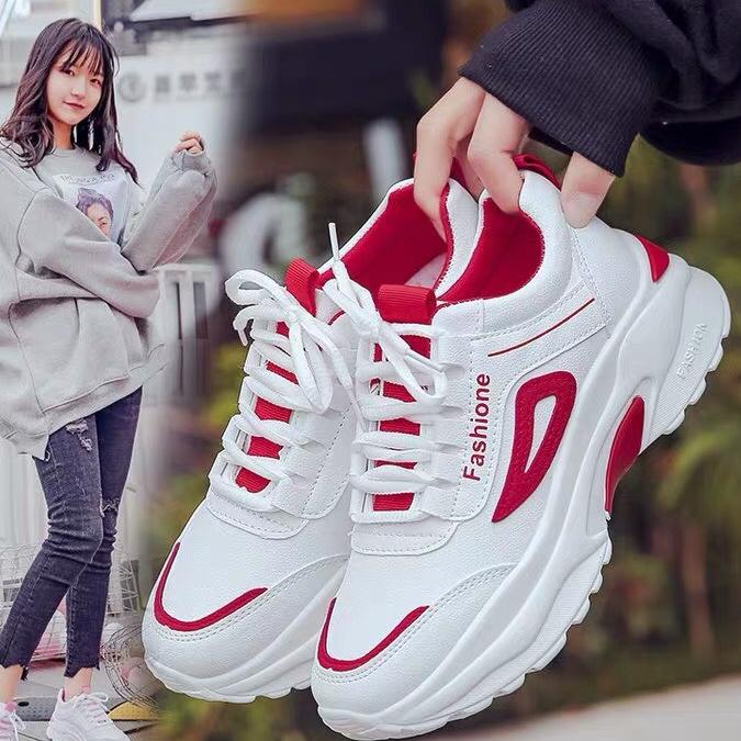 GIẦY SNEAKER NỮ F-S CÓ 2 MÀU TRẮG ĐỎ