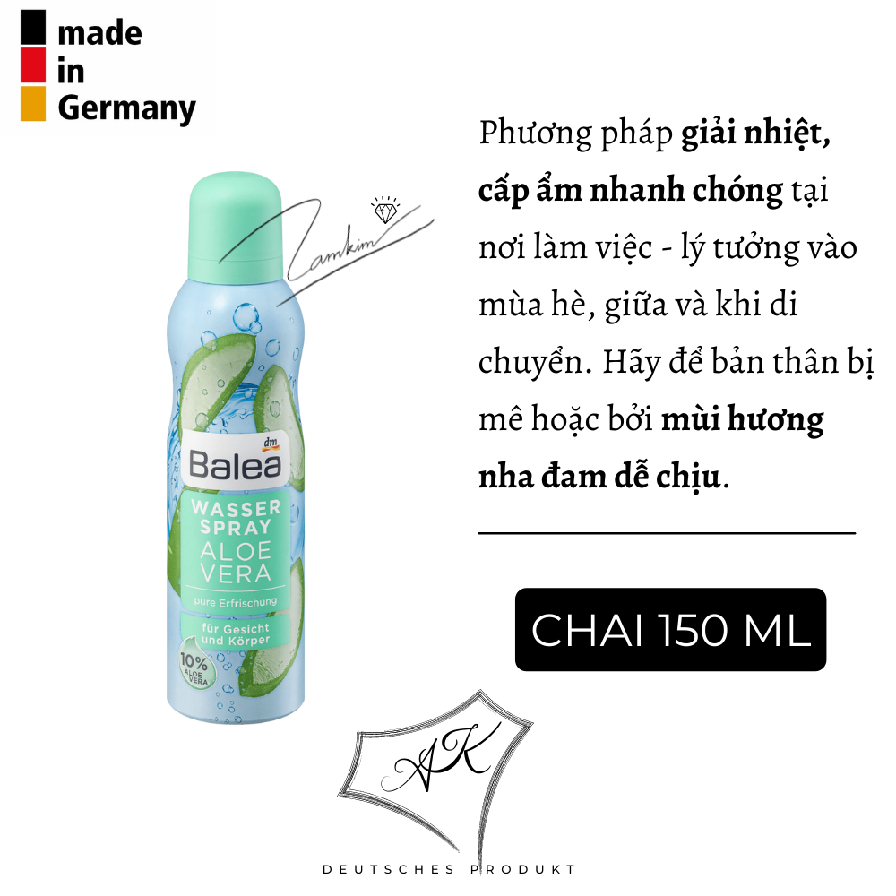 [ Hàng Đức ] Xịt khoáng hàng nội địa Đức - Balea - 150ml