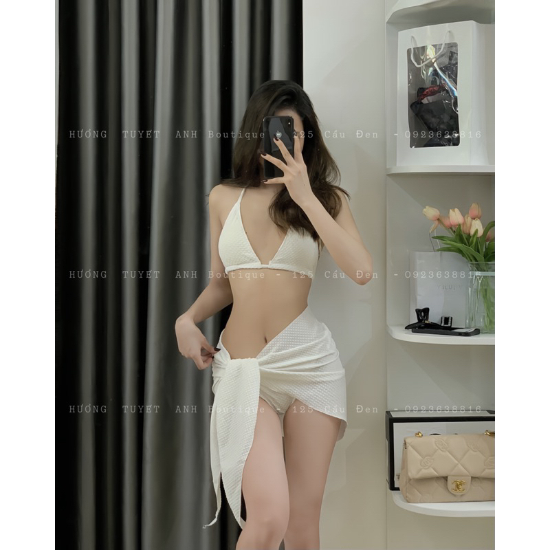 Bikini 2 mảnh 3 món kèm khăn