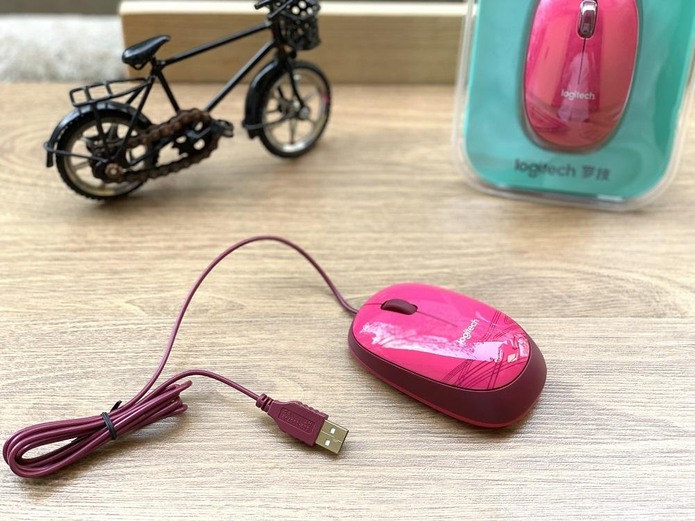 Chuột quang dây Logitech M105 - Pink