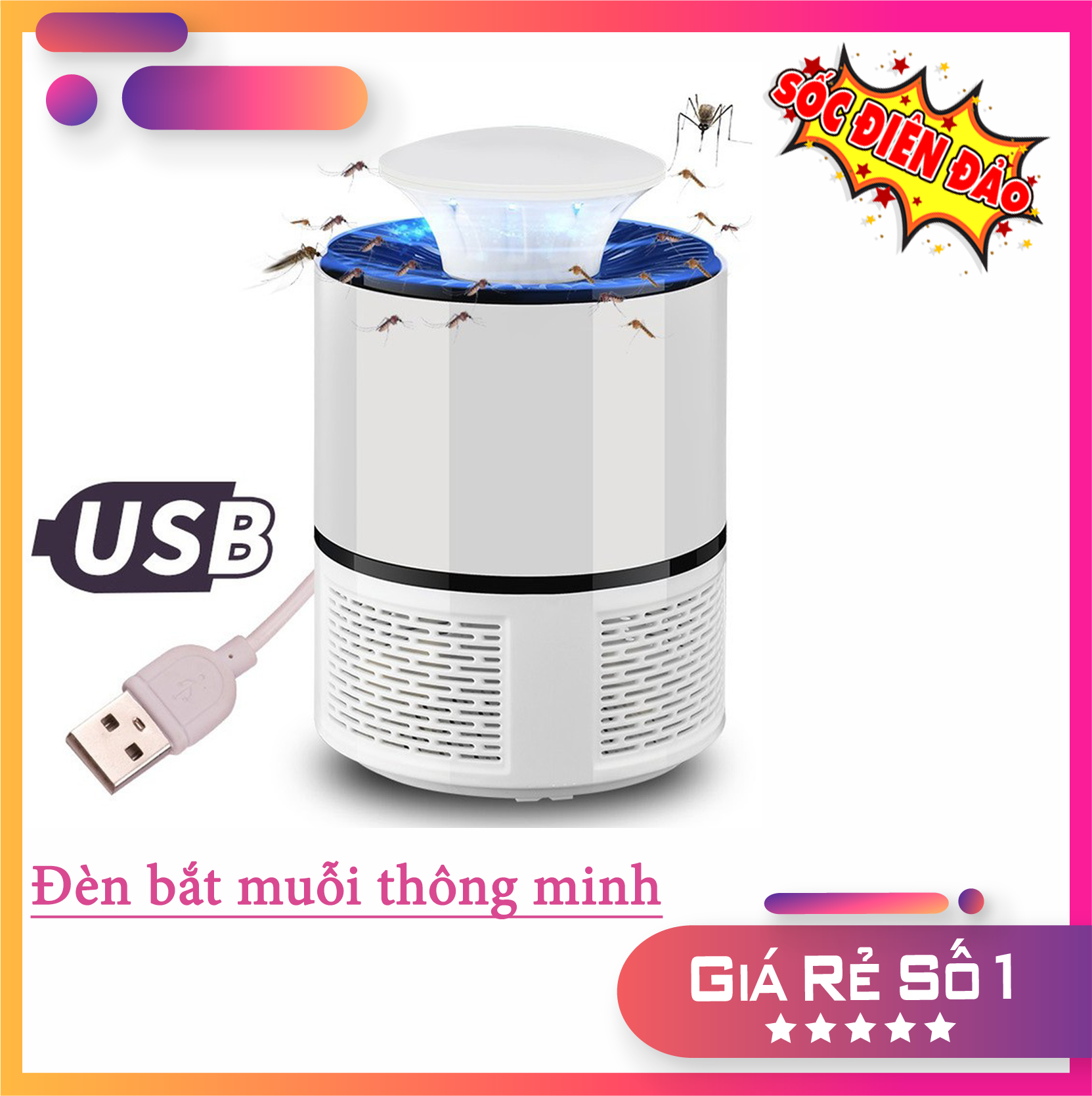 [HCM]Đèn Bắt Muổi Thông Minh Thế Hệ Mới Máy Bắt Muỗi Tự Động Hiệu Quả Cao Lên Đến 99%  ĐÈN BẮT MUỖI KILLING NGUỒN USB.