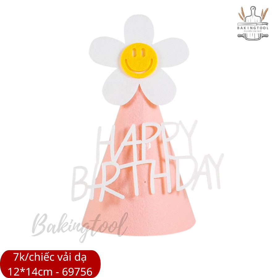 MŨ VẢI SINH NHẬT PHONG CÁCH HÀN QUỐC (12*14cm)