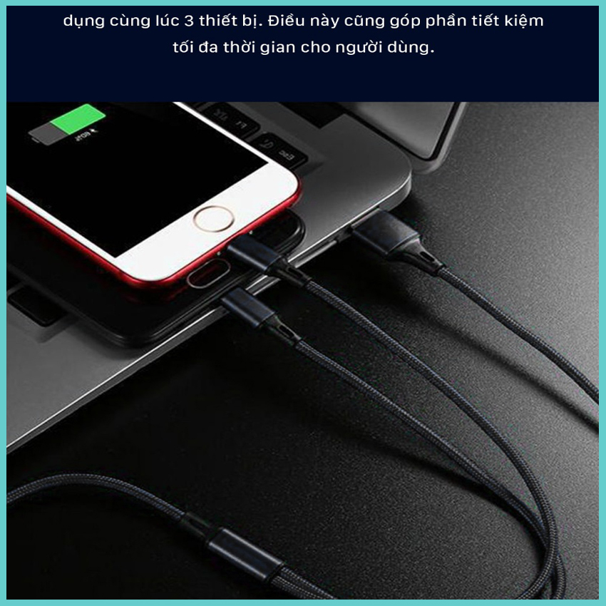 Sạc ba đầu, dầy đủ tích hợp, USB,