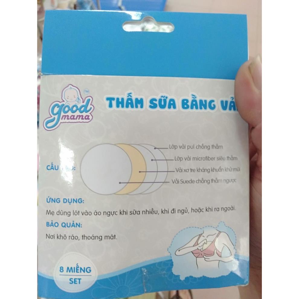Miếng lót thấm sữa bằng vải good mama (hộp 8miếng)