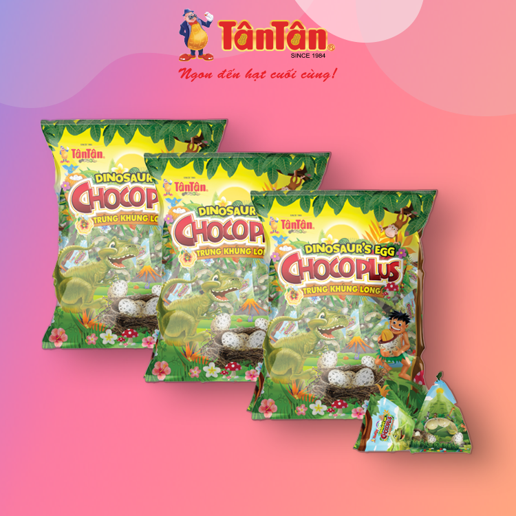 Combo 3 gói đậu phộng Trứng Khủng Long Tân Tân 192g