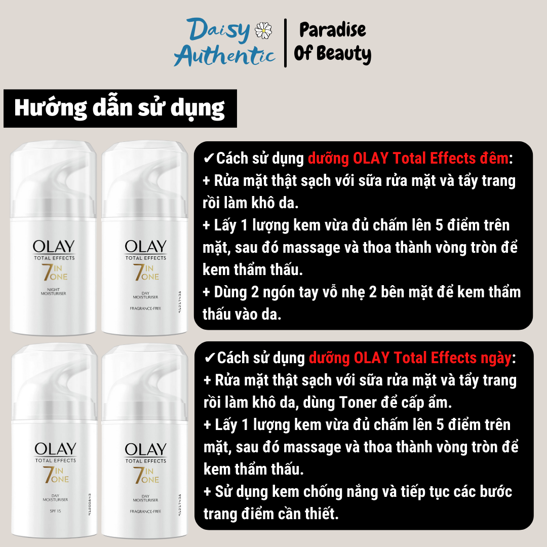 Kem dưỡng OLAY Total Effects 7 in 1 Moóituriser 50ml (Bản UK)