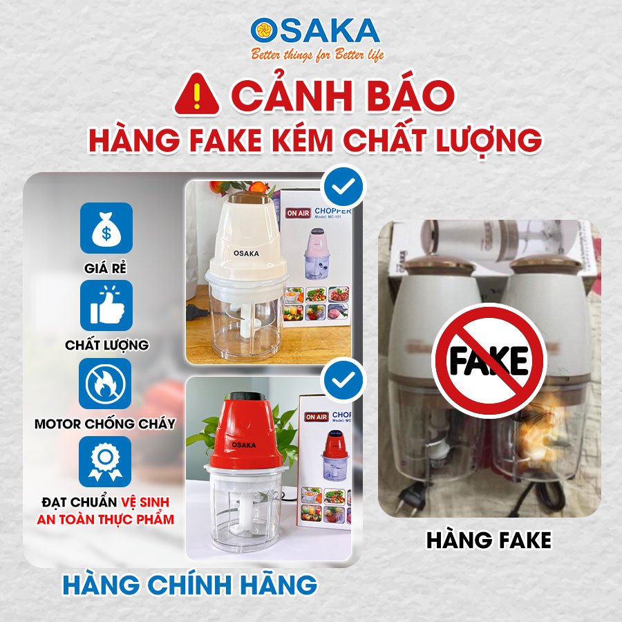 Máy Xay Thịt Mini Dung Tích 0.7L Công Suất 200W – Xay Cháo Cho Bé, Gia Vị, Trái Cây – OSAKA MC-101