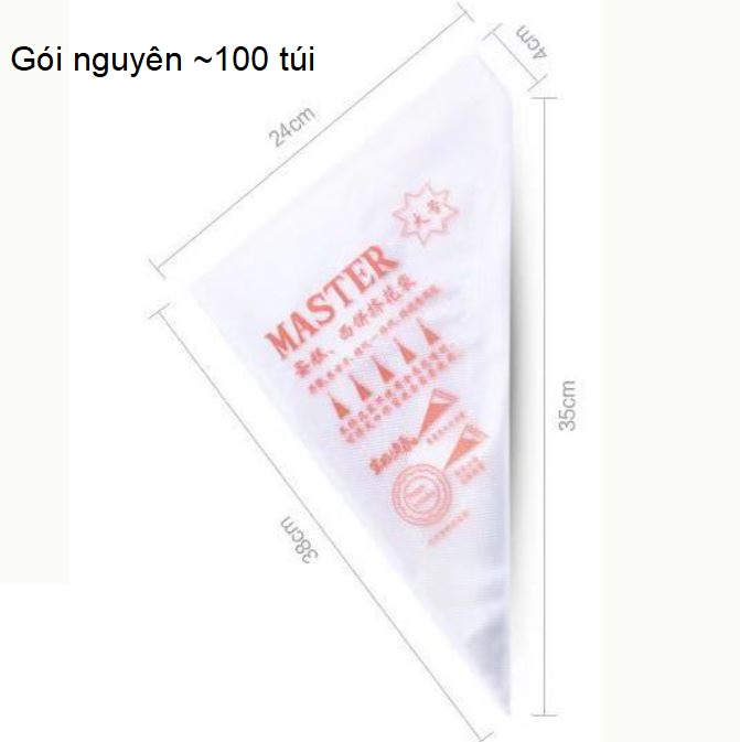 túi bắt kem dùng 1 lần nhiều size (set 100 cái)