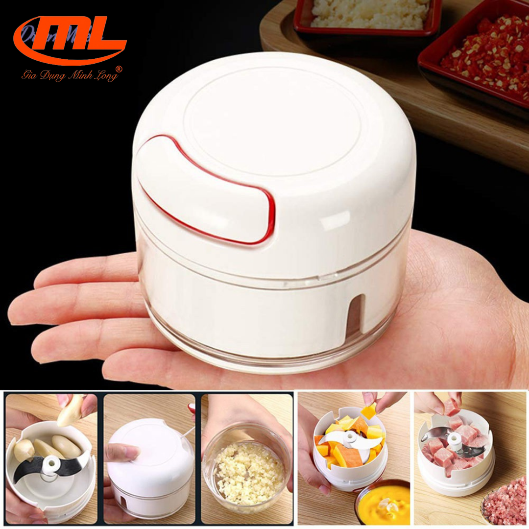 Máy xay tỏi ớt kéo tay mini, máy xay cầm tay mini