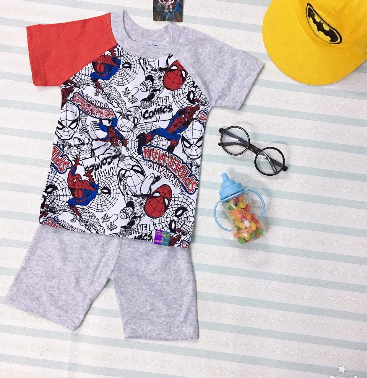 [HCM]Bộ đồ bozip bé trai spiderman người nhện (kèm bảng size hình cuối)