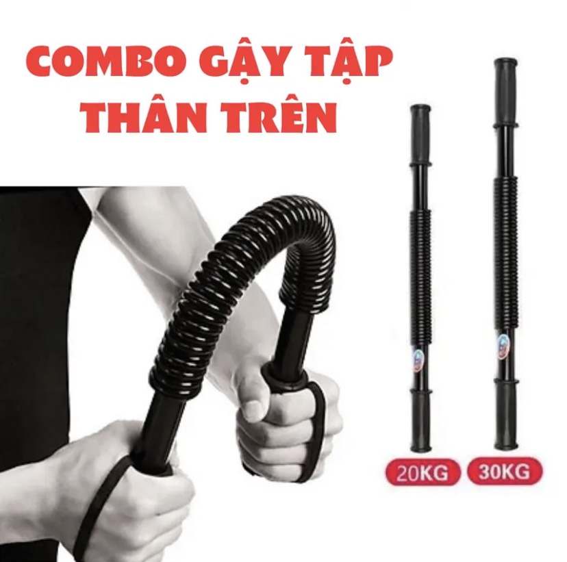 Combo 2 Thanh Gậy Tập Tay Lò Xo Đàn Hồi 20kg và 30kg