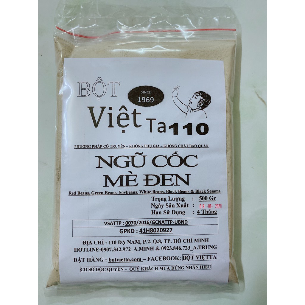 [HCM]Bột Ngũ Cốc Mè Đen Bột Việt Ta