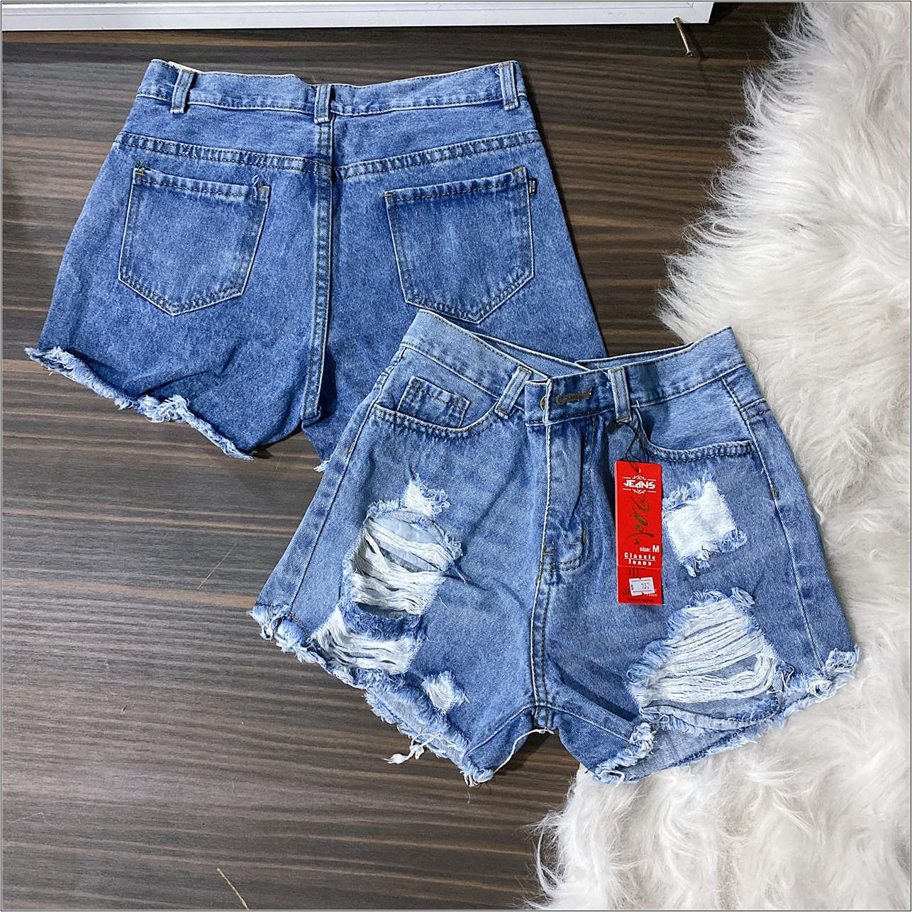 Quần short jean nữ rách 2/2  HAI BÊN r-10