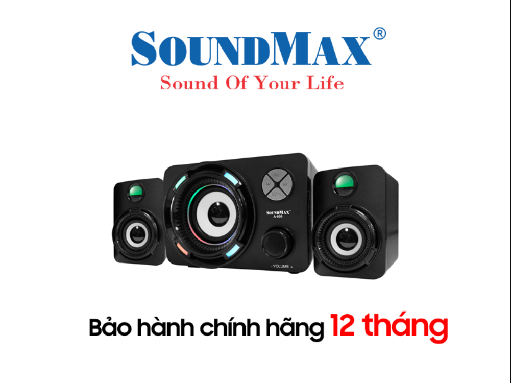 Loa để bàn,loa máy vi tính pc laptop loa soundmax a600/2.1 công suất 16w gồm 2 loa vệ tinh, 1 loa siêu trầm âm bass đầy mạnh mẽ hiết kế đơn giản, gọn gàng bh 12 tháng