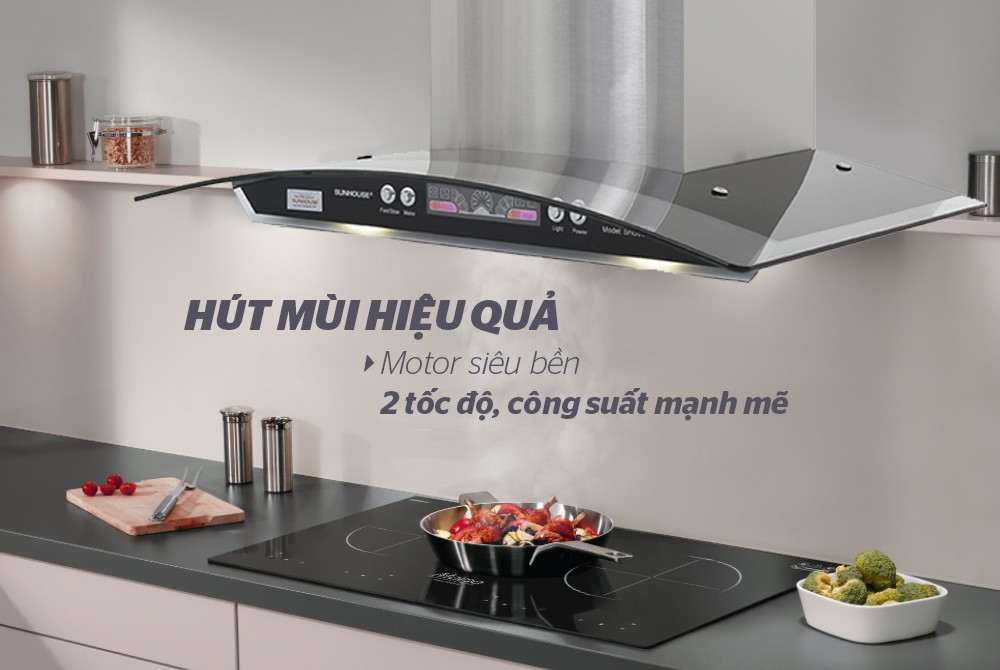 Máy Hút Mùi Kính Cong SUNHOUSE SHB6626