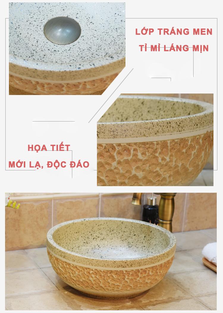 Chậu rửa lavabo gốm sứ nghệ thuật LAV0049 – Màu pastel mới lạ