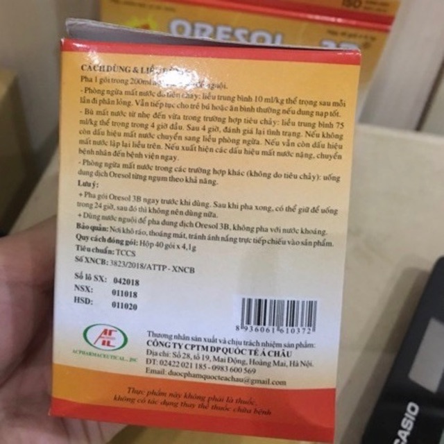 ORESOL 3B Bù Nước Và Chất Điện Giải