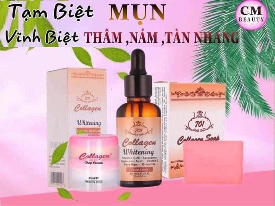 COMBO SERUM  VÀ KEM COLLAGEN PLUS VIT E dành cho da nám tàn nhang