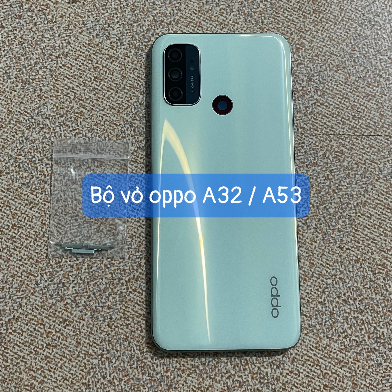 Bộ vỏ oppo A53 ,kèm khay sim,phím,kính camera