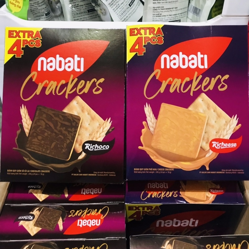 Bánh Nabati quy giòn phô mai Cheese Socola ers 240g 24cái x 10g