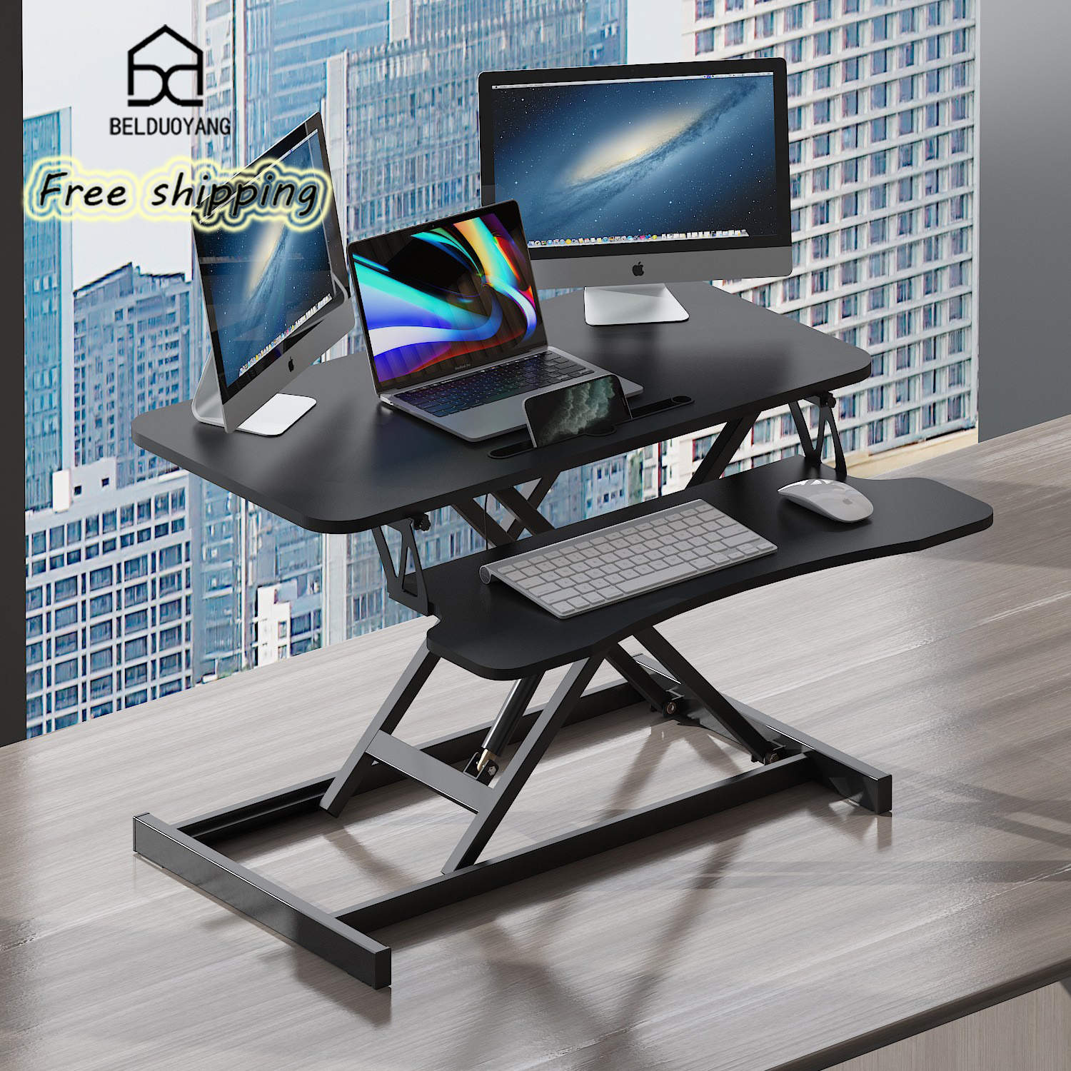 Standing computer office folding table elevated stand can lift laptop desktop computer available