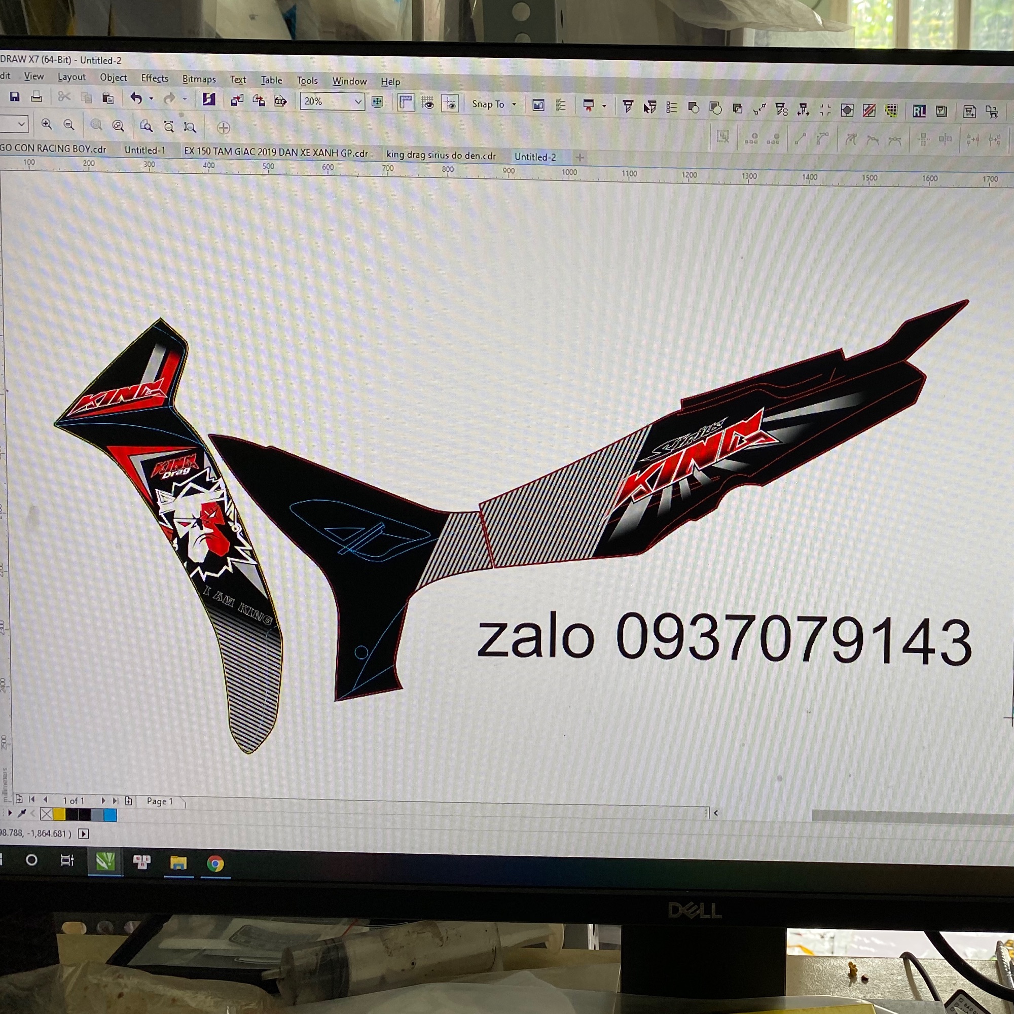 Tem rời Sirius King drag đỏ đen