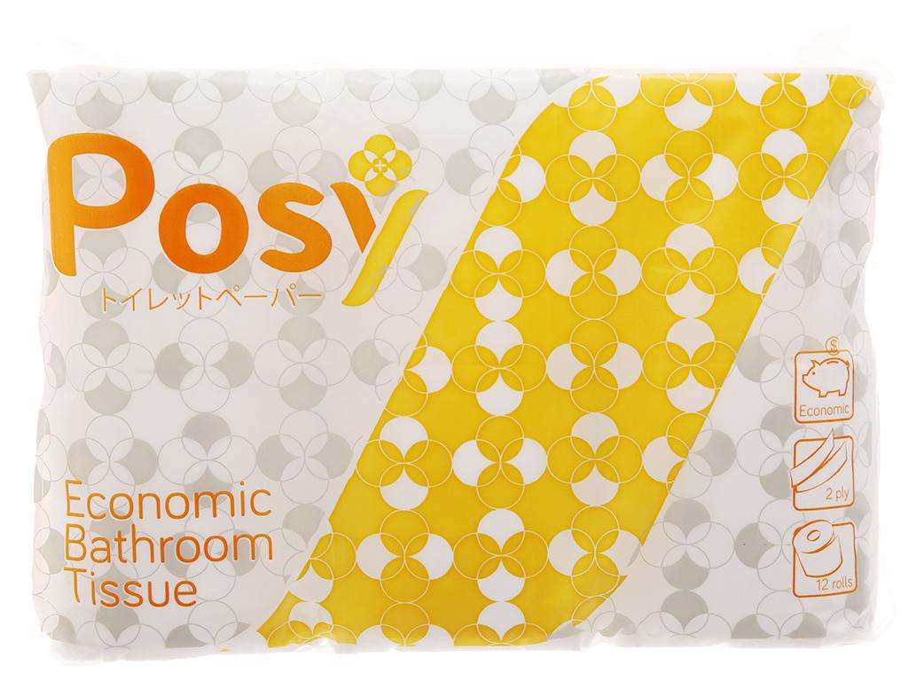 Giấy vệ sinh Posy Economic 2 lớp 12 cuộn/túi