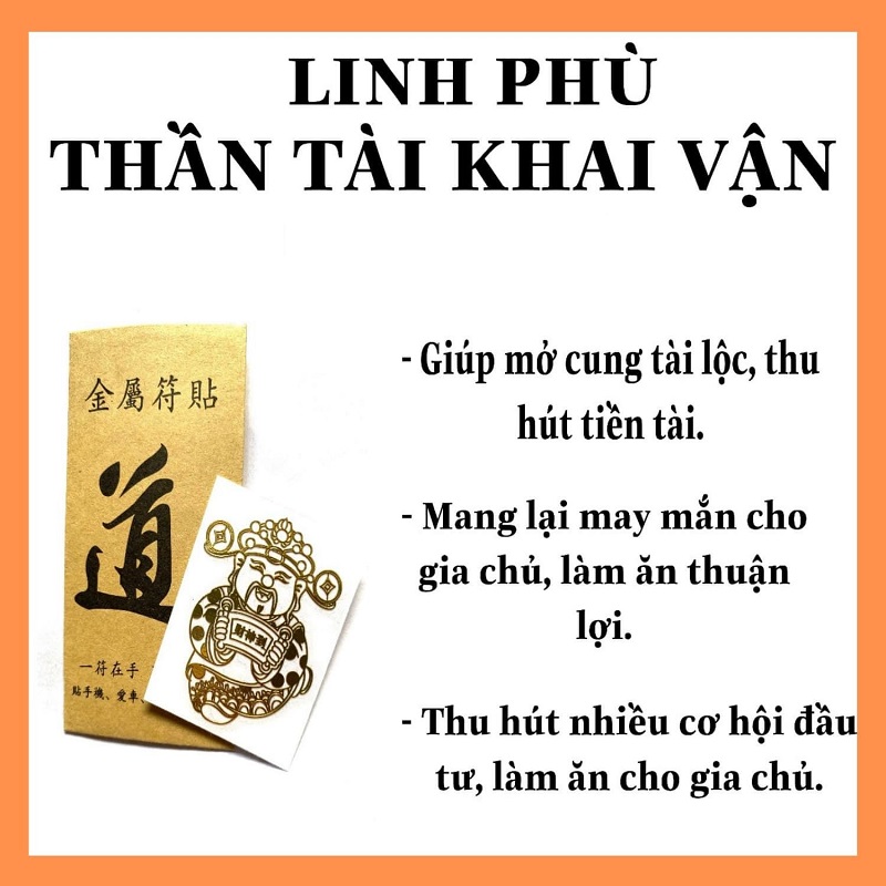 Linh Phù Thần Tài Mở Lộc Dán Điện Thoại