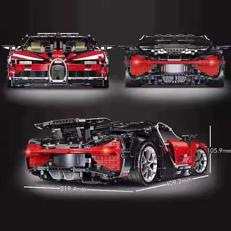 Đồ Chơi Lắp Ghép Mô Hình Siêu Xe Bugatti Chiron Màu Đỏ mini 008