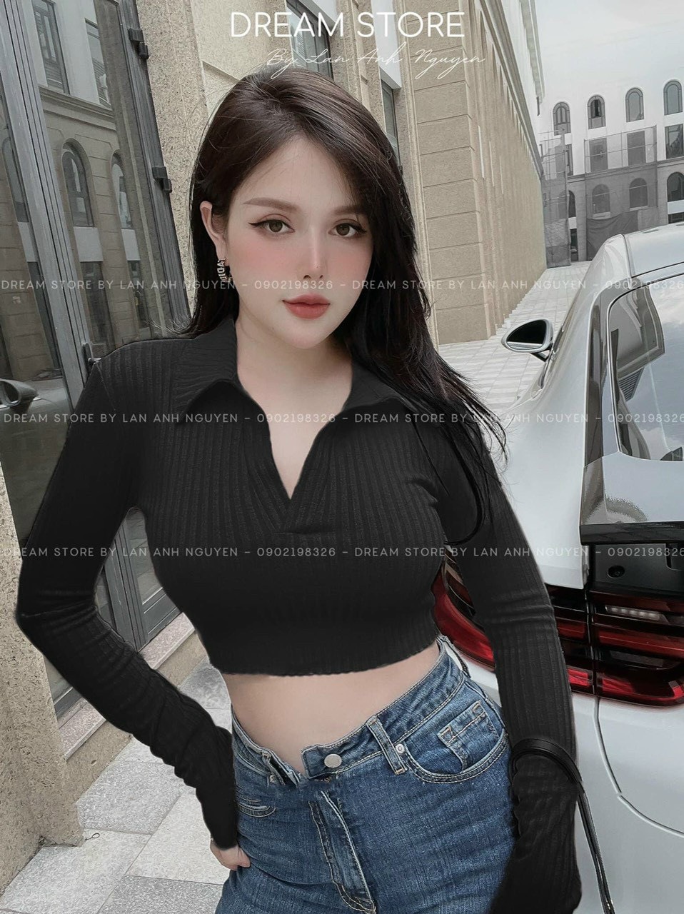 ÁO THUN GÂN LEN CỔ BẺ 3 MÀU mini one shop