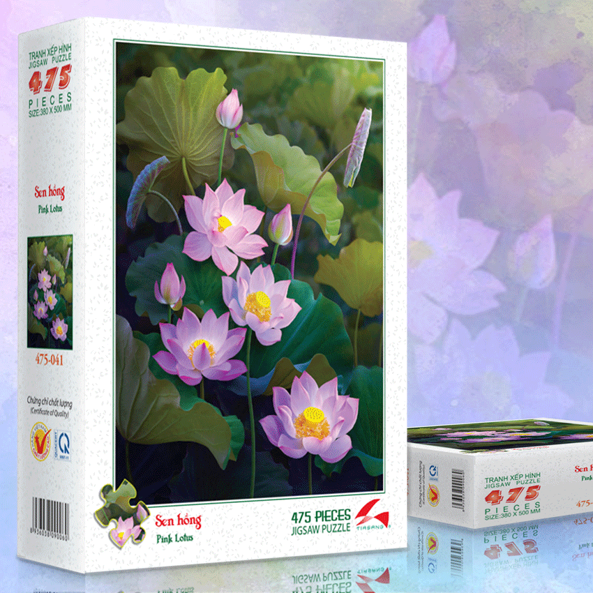 Tranh xếp hình 475 mảnh - Hoa sen hồng