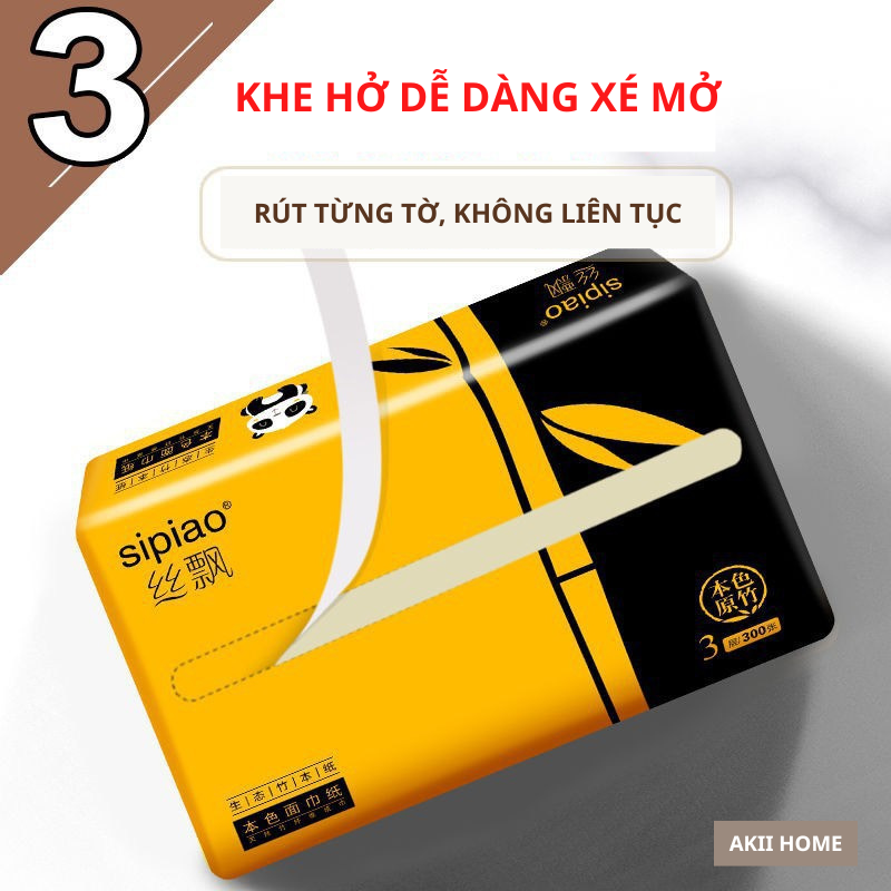 Thùng Giấy Ăn Gấu Trúc Sibao / Lampure Cao Cấp ( 30 gói loại đủ )
