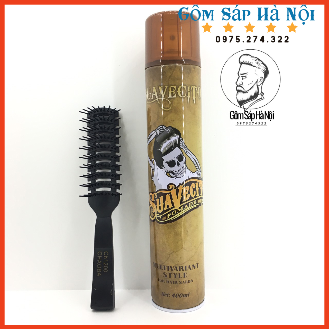 Gôm xịt tóc giữ nếp tóc cứng suavecito 400ml