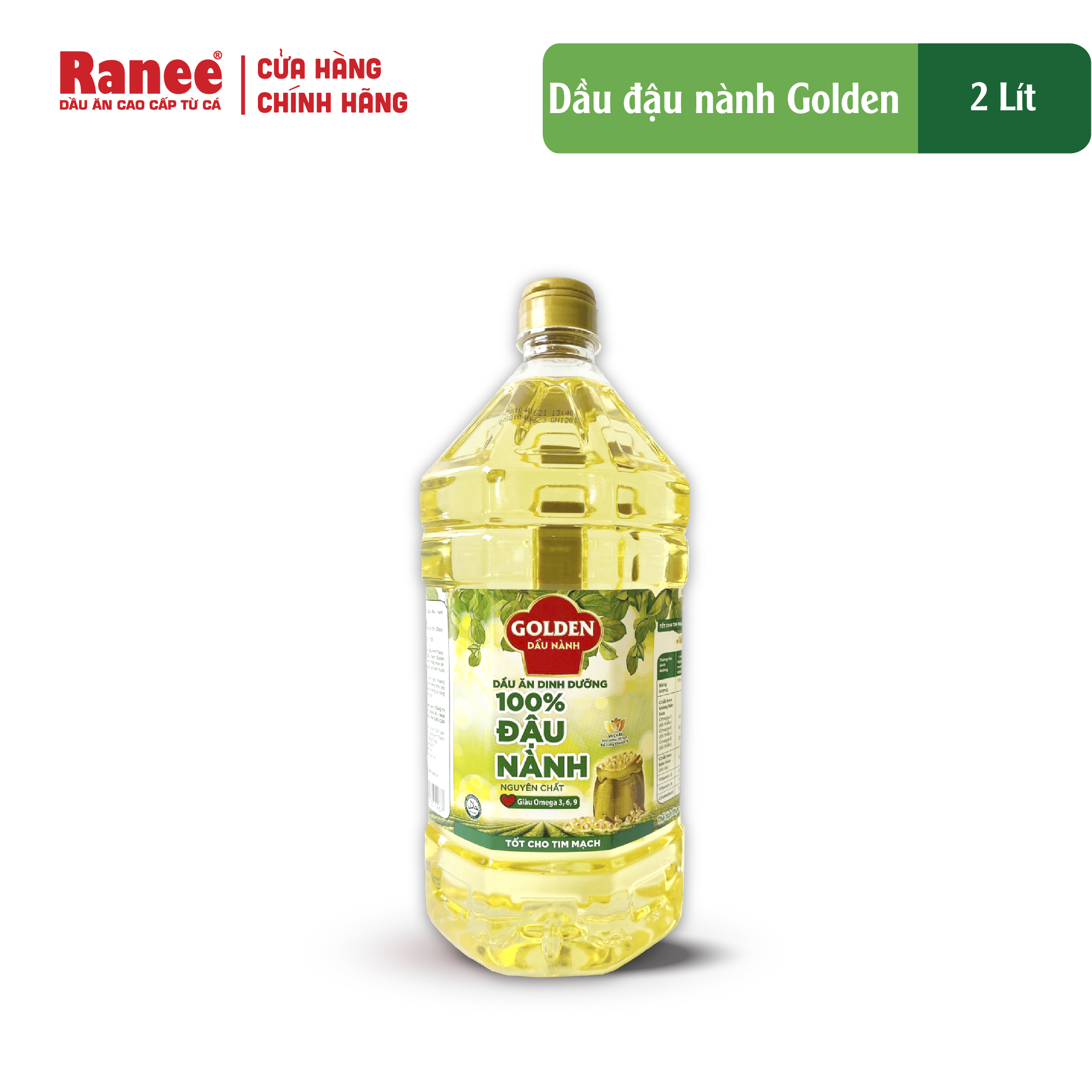 {Đơn 199k tặng hộp bơ -399k tặng vá gỗ} Dầu Đậu Nành cao cấp Golden 2 lít
