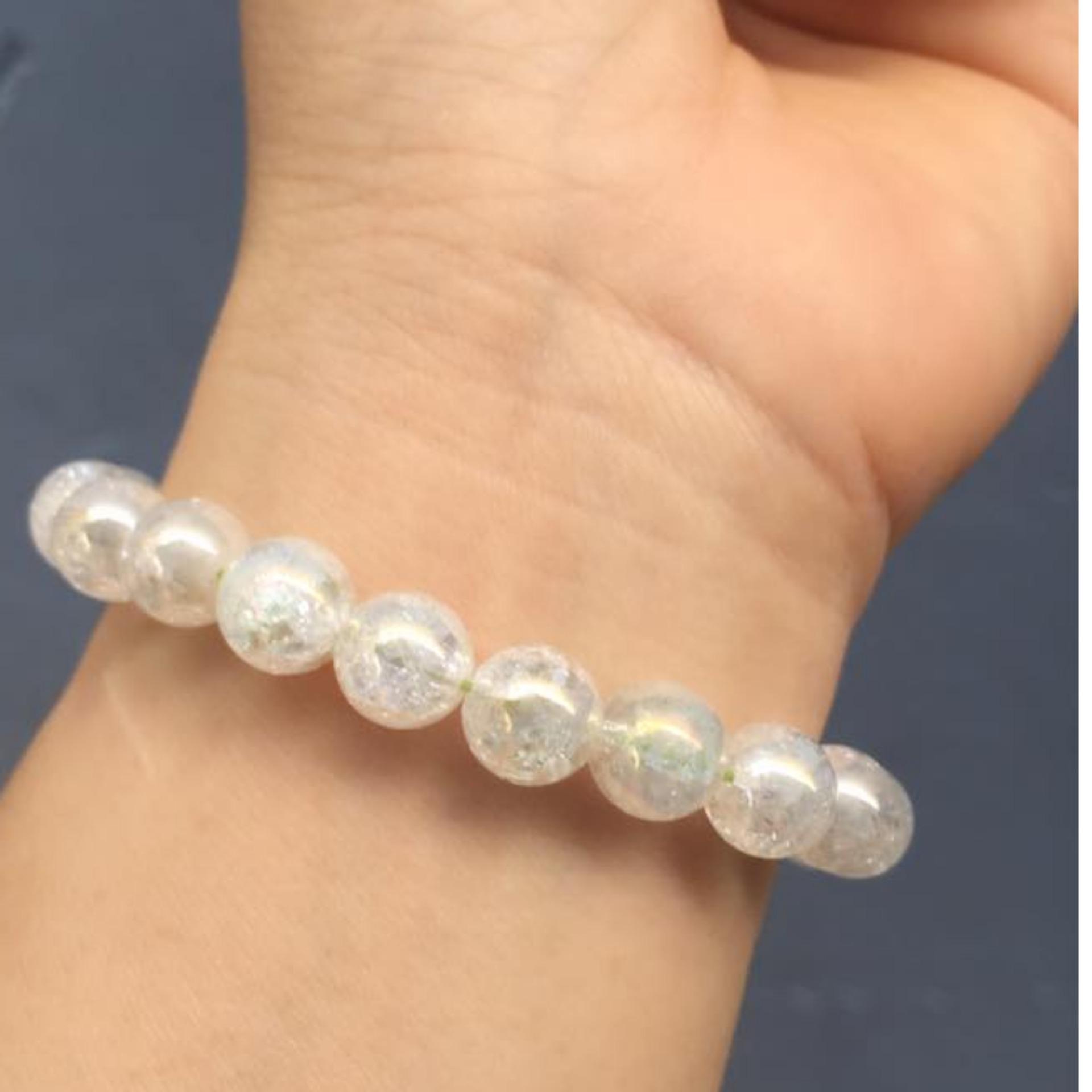 Vòng tay đá thạch anh tuyết
