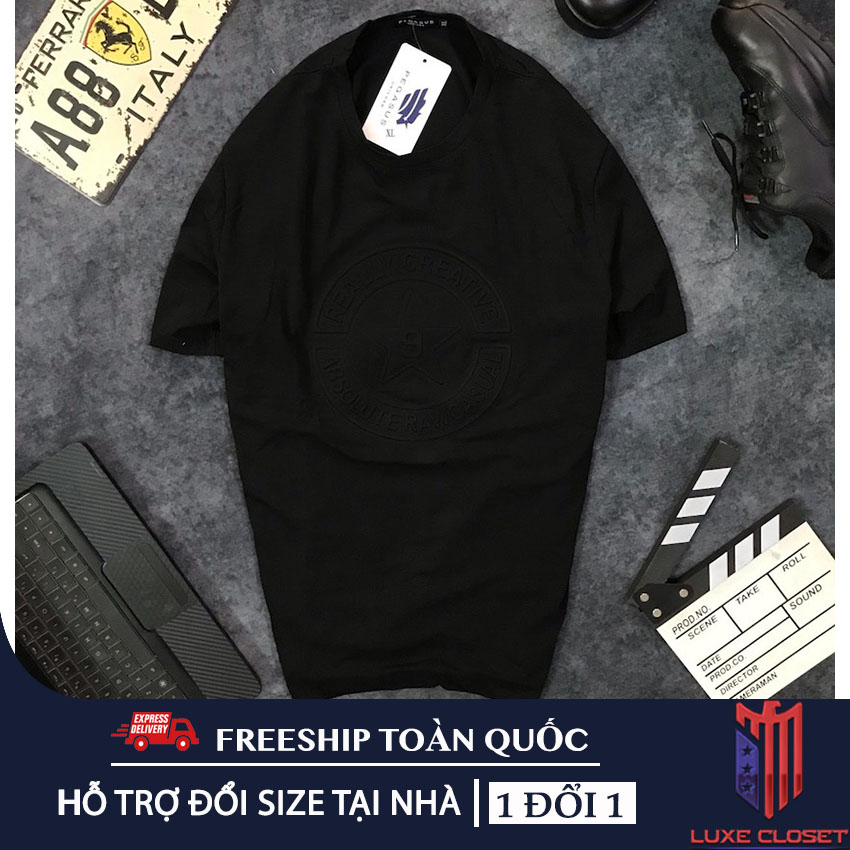 [HCM]Áo thun nam Havis Creative tay ngắn thun cotton logo dập nổi cao cấp AXK083