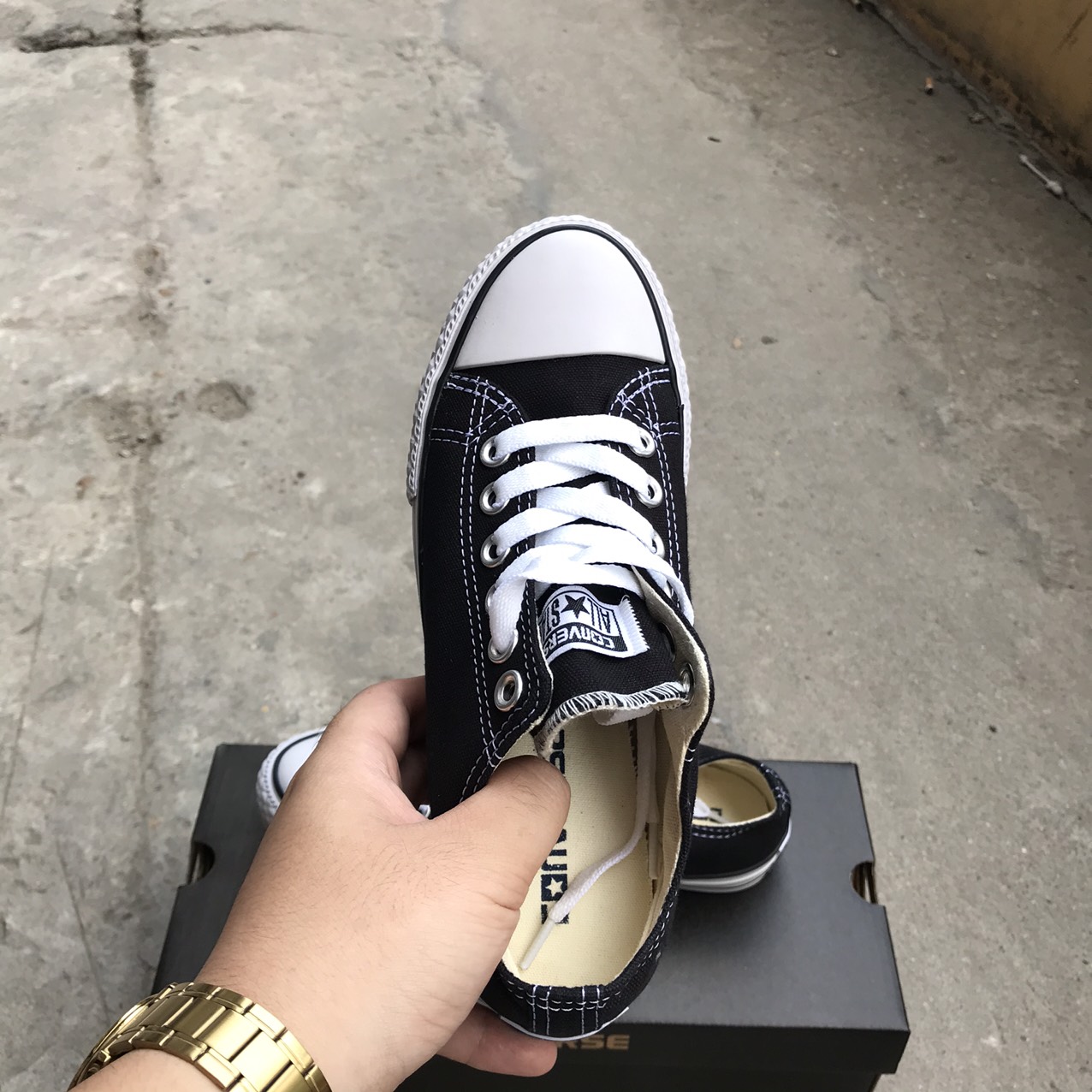 [FULL BOX] Giày Converse Thấp Cổ Màu Đen Nam Nữ Đủ Size