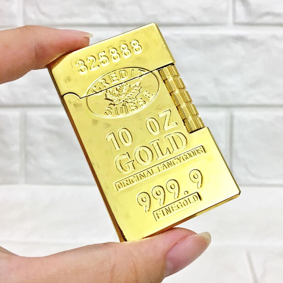 [HCM]Bật Lửa Gas Dupont Hình Thỏi Vàng 9999